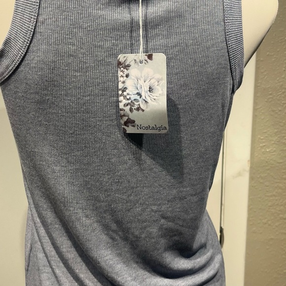 Nostalgia Gray Fitted Tank Top Sleeveless - Picture 7 of 9